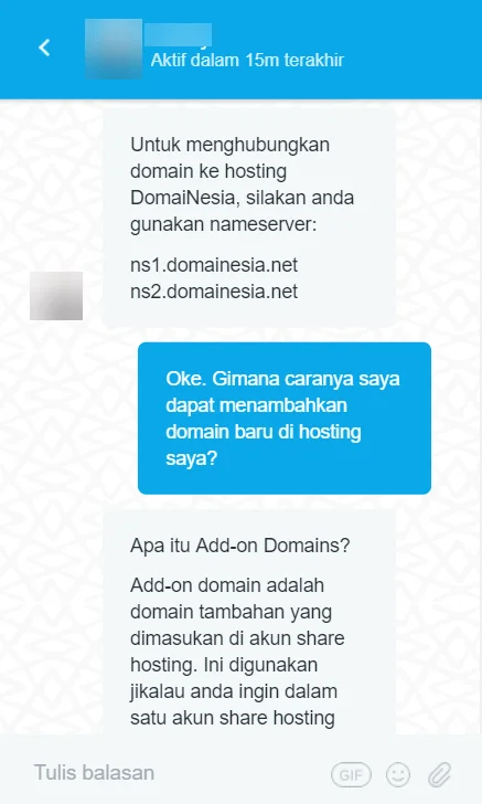 DomaiNesia Chat 2