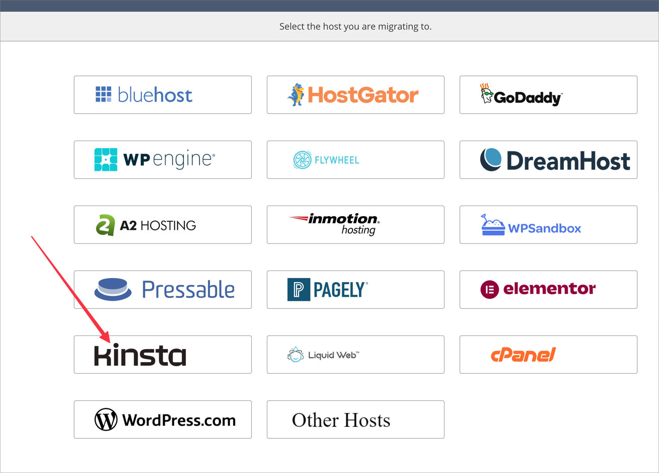 Migrate Guru - Select Kinsta