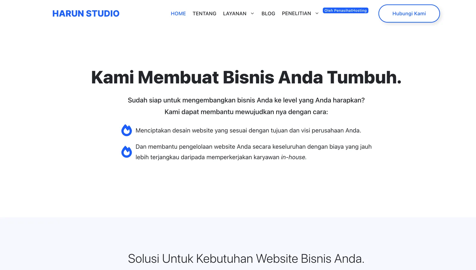 Homepage Harun Studio