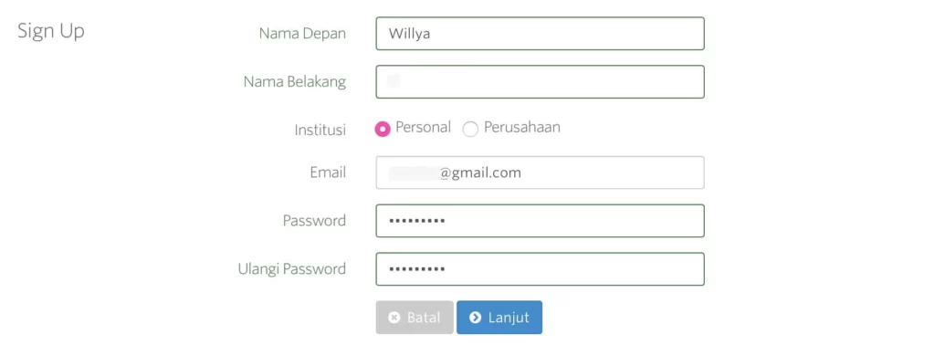 Isi detail informasi tambahan