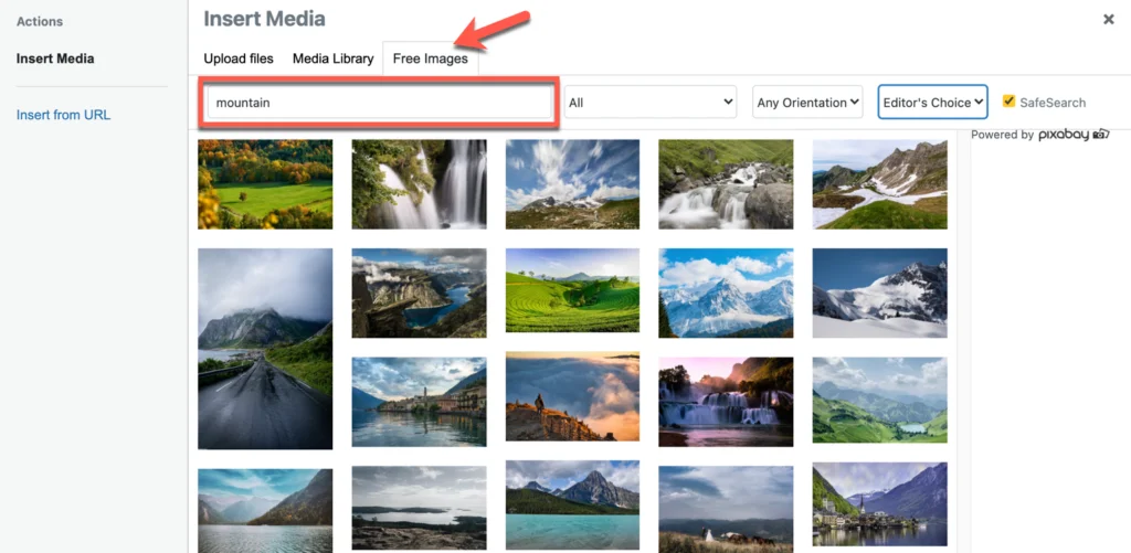 Mencari gambar gratis dari Pixabay