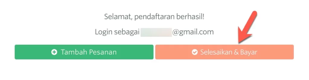 Pendaftaran berhasil