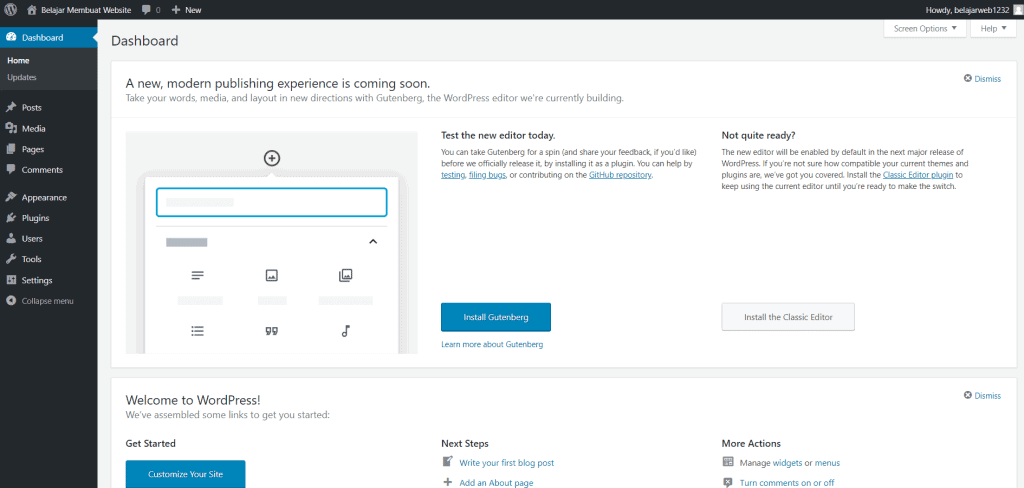Dashboard WP
