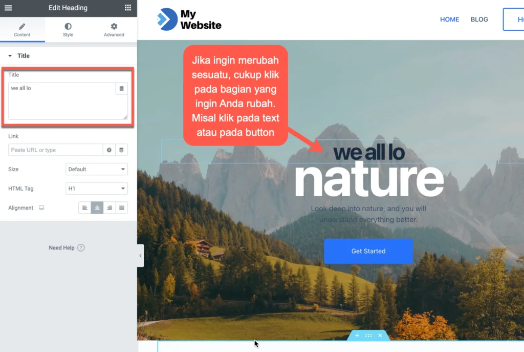 merubah text dan button